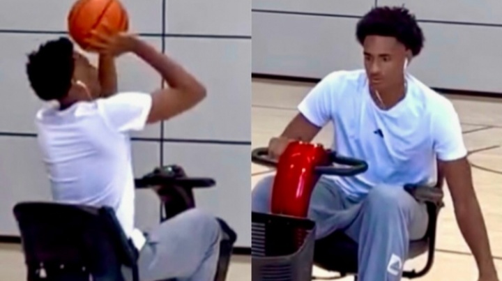 此前遭遇半月板撕裂！阿里納斯兒子阿利賈開玩具車到球場訓練投籃