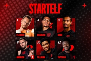 勒沃庫森vs法蘭克福首發：寬薩、巴斯克斯、希克出戰