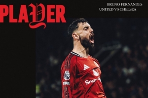 打入曼聯(lián)生涯第100球，B費(fèi)當(dāng)選曼聯(lián)2-1切爾西隊(duì)內(nèi)最佳球員