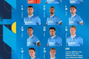 那不勒斯首發：德布勞內、麥克托米奈領銜，霍伊倫、吉爾莫出戰