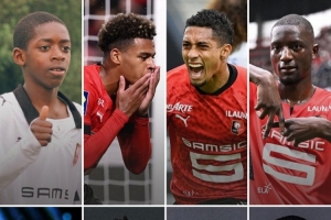 金球前30中曾在雷恩效力的球員：登貝萊、杜埃、拉菲尼亞、吉拉西