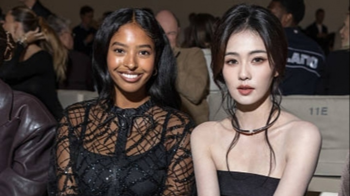 黑珍珠vs白玫瑰！科比大女兒與白鹿同框看秀