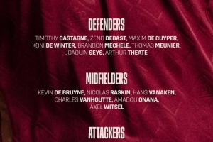 比利時10月大名單：德布勞內(nèi)領(lǐng)銜，多庫、特羅薩德、拉門斯在列