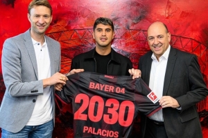 勒沃庫森官方：與球隊(duì)中場帕拉西奧斯續(xù)約至2030年