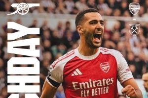 倫敦德比！阿森納發布對陣西漢姆海報：梅里諾單人出鏡