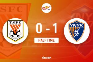 半場-山東泰山0-1云南玉昆 侯永永頭球破門，克雷桑 李源一失良機(jī)