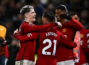 都很好曼聯贏球，拉什福德霍伊倫進球奧納納零封加納喬險造點