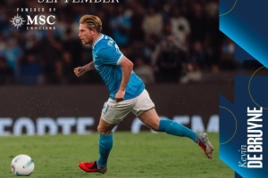 5場進2球！官方：德布勞內當選那不勒斯球迷票選的9月份最佳球員