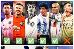 格子列歷史TOP5：齊達內居首，小貝克圣老馬梅西在列，C羅未上榜