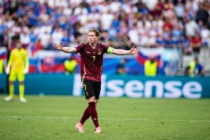 34歲德布勞內本屆歐洲世預賽打進6球，僅少于哈蘭德、德佩