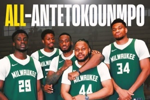 美媒曬五人全是字母哥陣容：踢足球的大哥也來湊數了