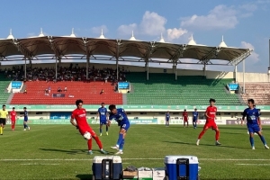 中乙聯賽第29輪，上海海港富盛經開隊客場0-1廣東銘途隊