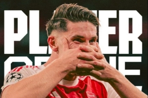 梅開二度，阿森納官方：約克雷斯當(dāng)選4-0馬競隊內(nèi)最佳球員