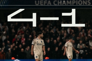 阿賈克斯隊史第2次在歐戰(zhàn)上半場丟4球，上次還是1958年2月