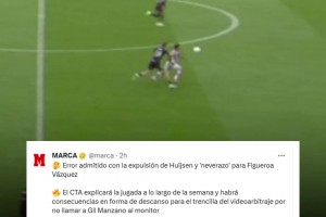 馬卡報：西足協將評議赫伊森紅牌并承認誤判，VAR裁判將停哨