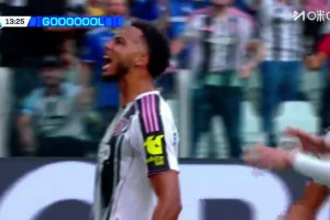 尤文1-0領先國米！布雷默極限勾傳中路，凱利不停球推射破門！