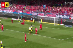 十人多特領(lǐng)先！萊爾森右路精準(zhǔn)傳中，吉拉西高高躍起頭球破門！