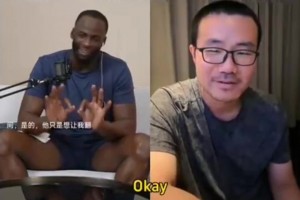 認同？當追夢聽到靜雨說杜蘭特是勇士的老1.5時直接大笑起來