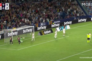 皇馬被扳一球！艾永禁區機敏跑位頭球破門，萊萬特1-2皇馬