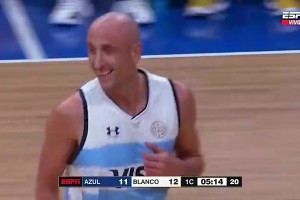 潘帕斯禿鷲47歲吉諾比利在阿根廷比賽中還能輕松扣籃啊！