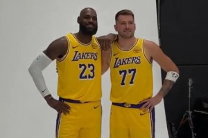 老詹的第22季！湖人媒體日 詹姆斯和東契奇滿分組合的定妝照~