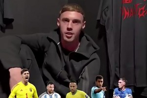 帕爾默選五人制陣容：褲襪、梅西、內(nèi)馬爾、拉維爾+自己