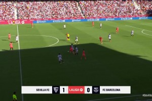 巴薩0-2落后！孔德中場丟球，羅梅羅反擊包抄破門