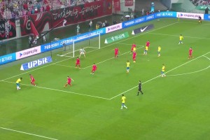 這球漂亮！羅德里戈晃暈后衛弧線球打門得手，巴西2-0韓國