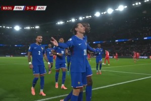 托萬禁區內停球凌空側鉤霸氣破門！法國3-0鎖定勝局！