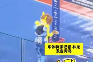 申花客戰(zhàn)西海岸，賽前兩隊吉祥物龍小飛和布魯互動，還交換了禮物