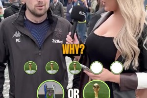 男球迷根本不敢看！利茲聯火辣女記者采訪球迷